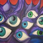 Obra de arte en acrílico de Los ojos de Dalí