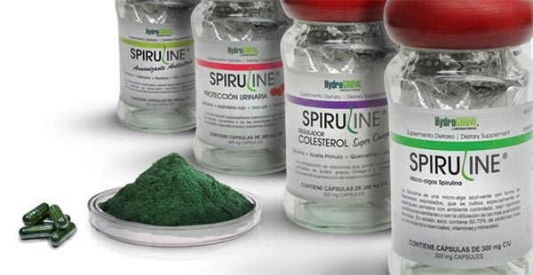 Frascos de Spiruline o spirulina